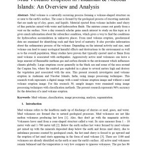 Mud Volcano Eruption in Andaman & Nicobar Islands: An Overview and Analysis