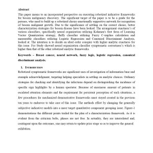 DIAGNOSTIC SYSTEMS FOR BREAST CANCER DETECTION USING FUZZY LOGI