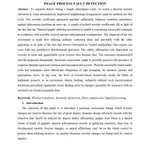 WAVELET-BASED DATA REDUCTION TECHNIQUES FOR PADDY IMAGE PROCESS FAULT DETECTION