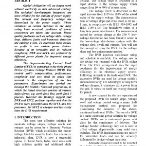SFCL & DVR METHODS IN POWER SYSTEM BY COMPARING THREE PHASE AND SINGLE PHASE FAULTS