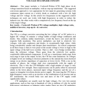 TRANSFORMERLESS HIGH STEP-UP DC–DC CONVERTER WITH VOLTAGE MULTIPLIER CONCEPT