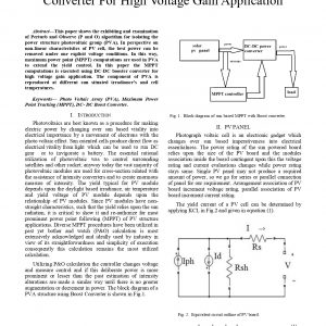 Simulation and Mathematical Analysis Of MPPT Technique For PV Array With Non-isolated DC-DC Converter For High Voltage Gain Application