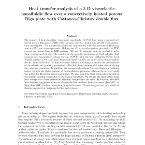Heat transfer analysis of a 3-D viscoelastic nanofluidic flow over a convectively heated porous Riga plate with Cattaneo-Christov double flux